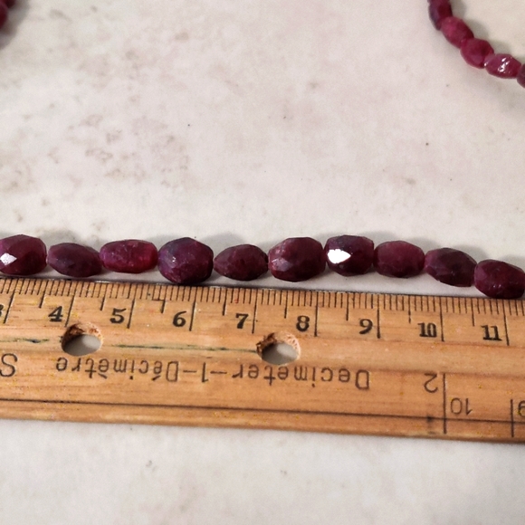 Genuine Faceted Rubies Necklace w/Sterling Silver Clasp - Picture 8 of 16